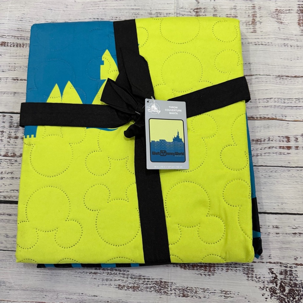 Disney lime green and blue throw blanket
